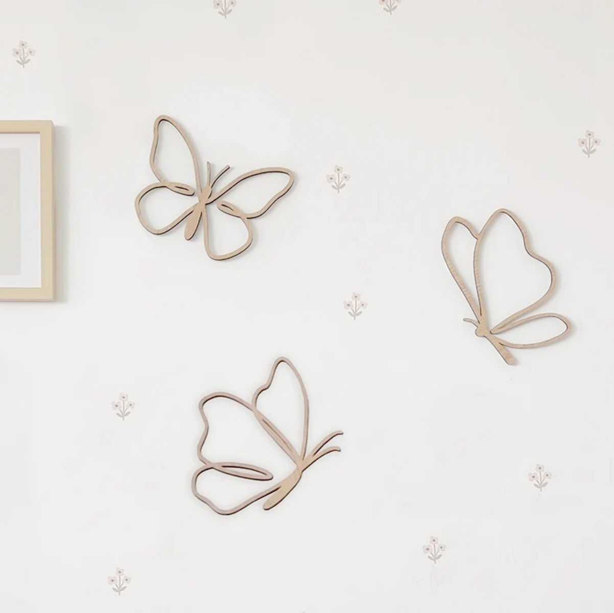 Baby Nursery Letters - Drewniane motyle, drewniana dekoracja ścienna, motyle