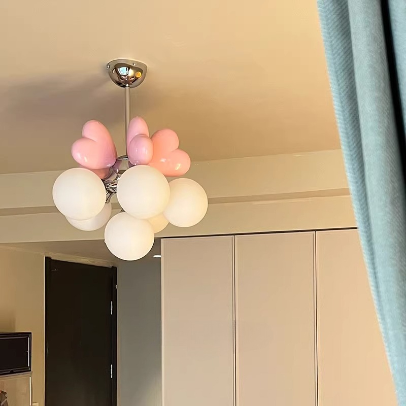 Baby Nursery Chandelier - Różowa Lampa Wisząca LED E27 w