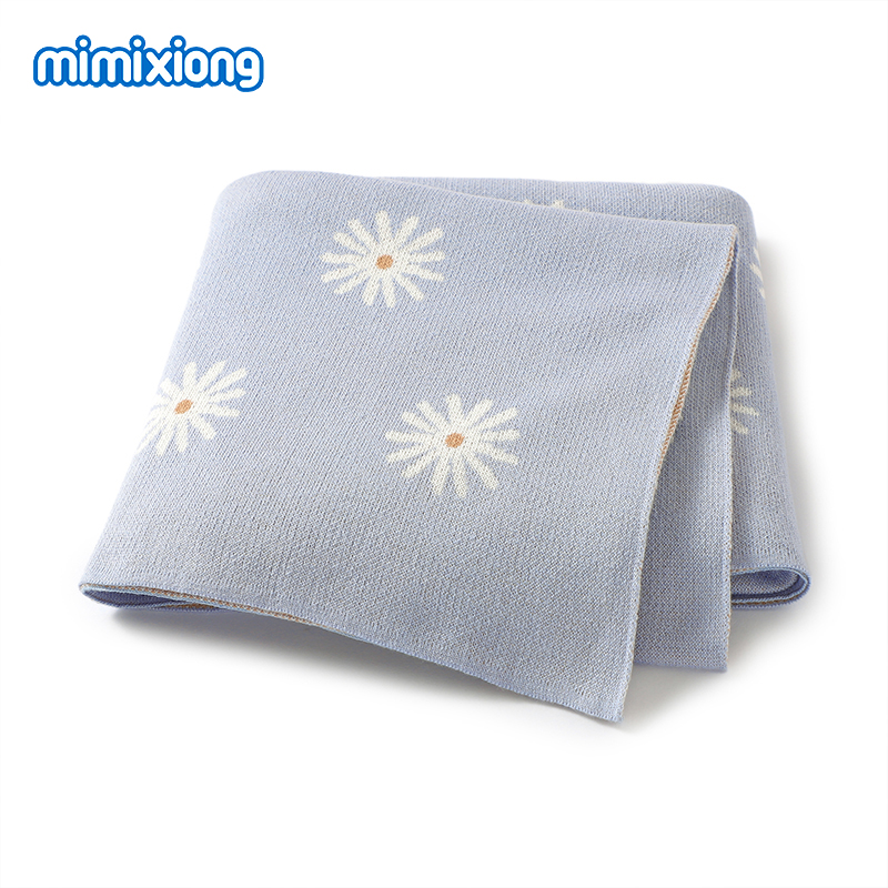 Baby Boy Nursery Quilt - Baby Floral Blankets Knitted All Seasons