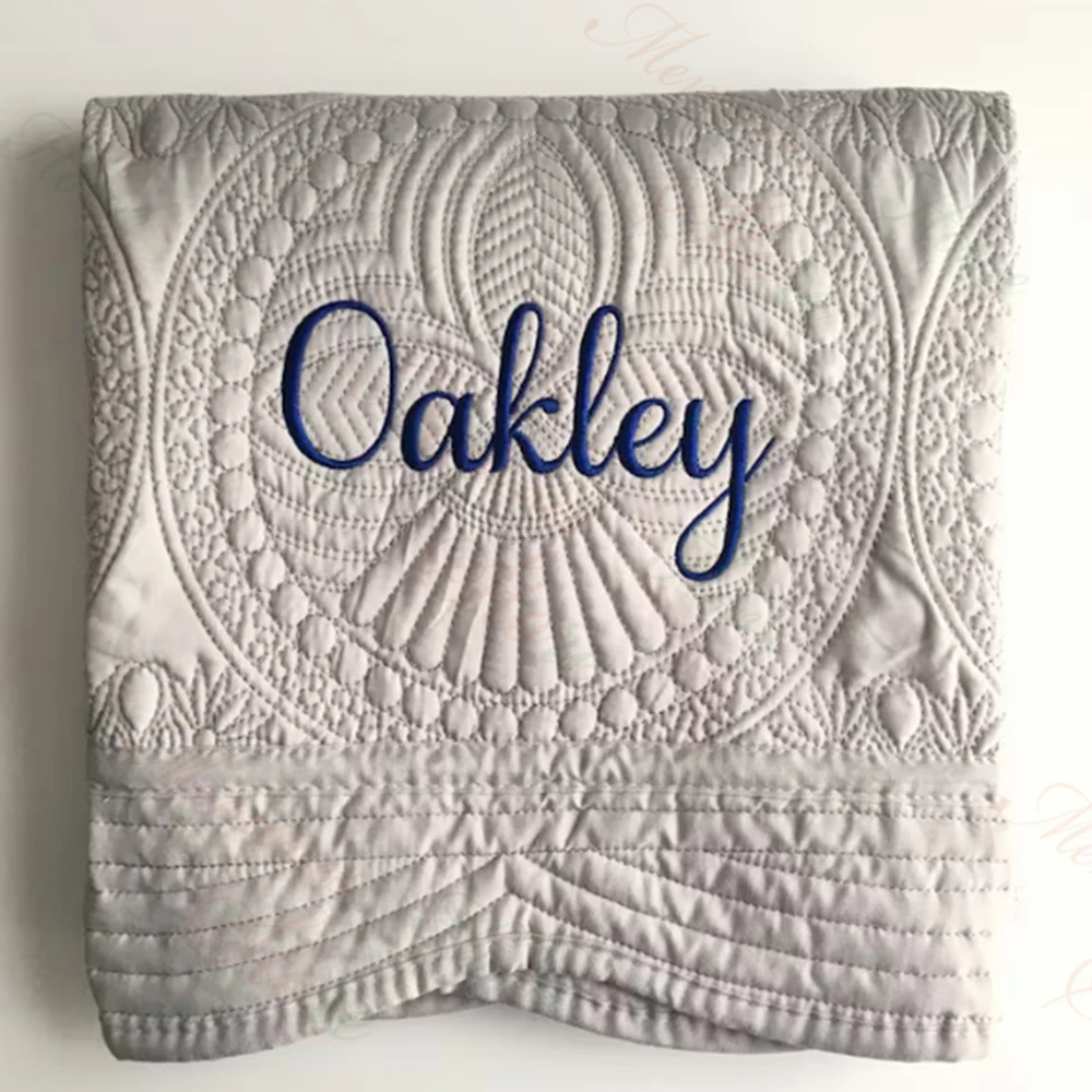 Baby Boy Nursery Quilt - Haftowane imiona kołdry dla dzieci na