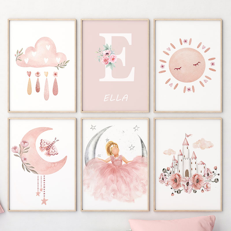 Pink Angel Girl Sun Moon Cloud – Baby Nursery Girl recenzja i cena