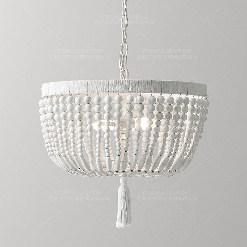 Wyblakły białe drewno koraliki – Baby Nursery Chandelier recenzja i cena